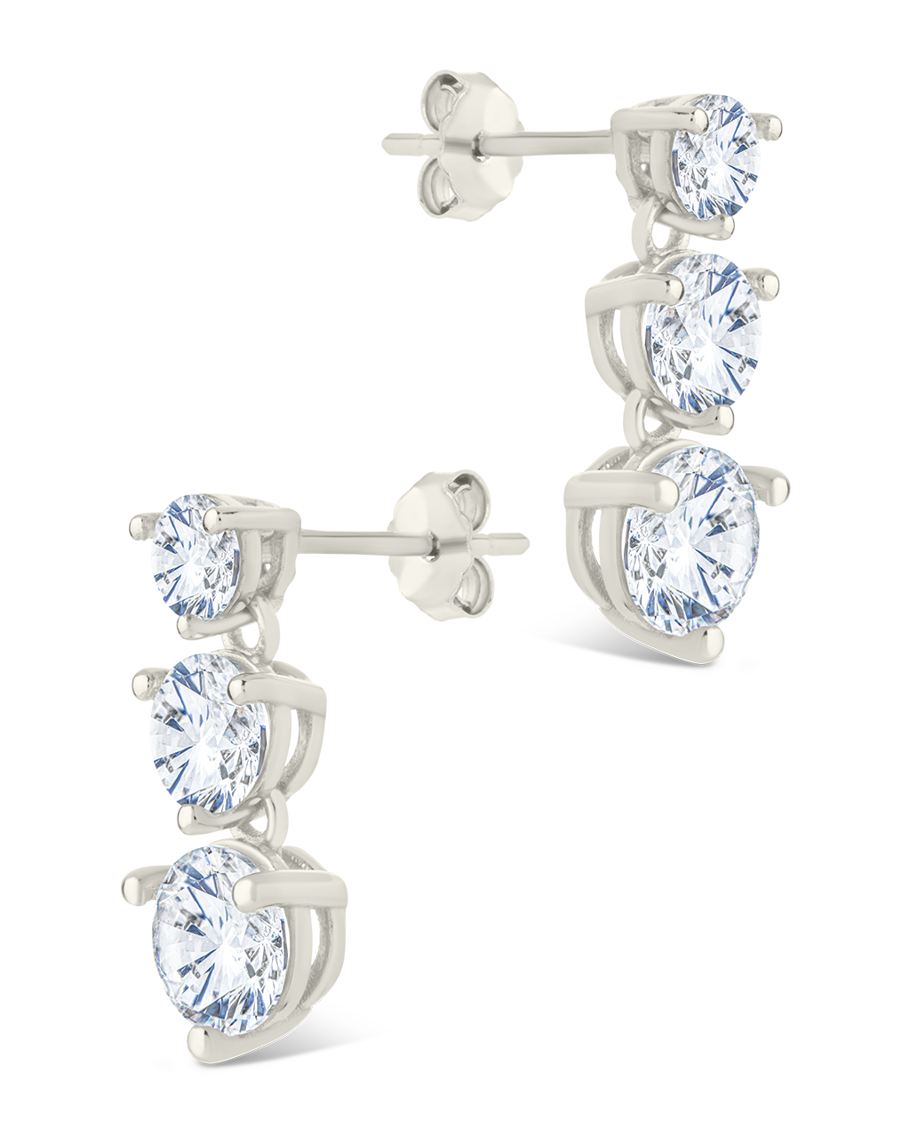 Sterling Silver Opaline Brilliant Cut CZ Studs