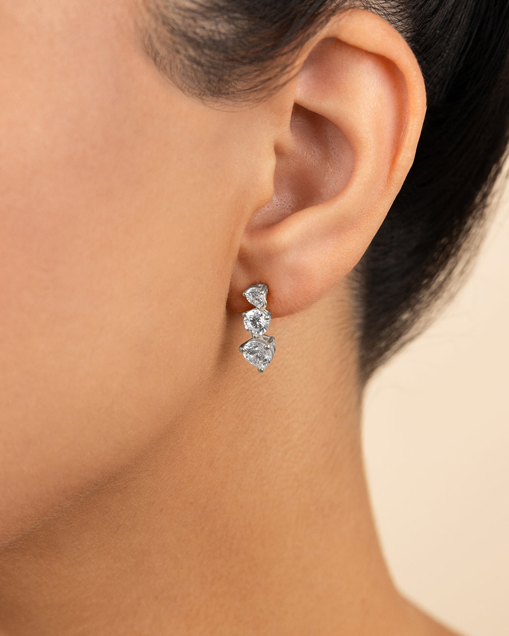 Sterling Silver Opaline Brilliant Cut CZ Studs