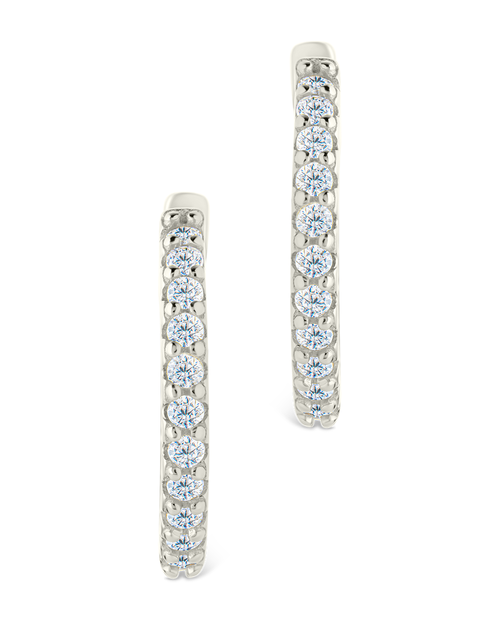 Sterling Silver Constance CZ Studded Statement Hoops