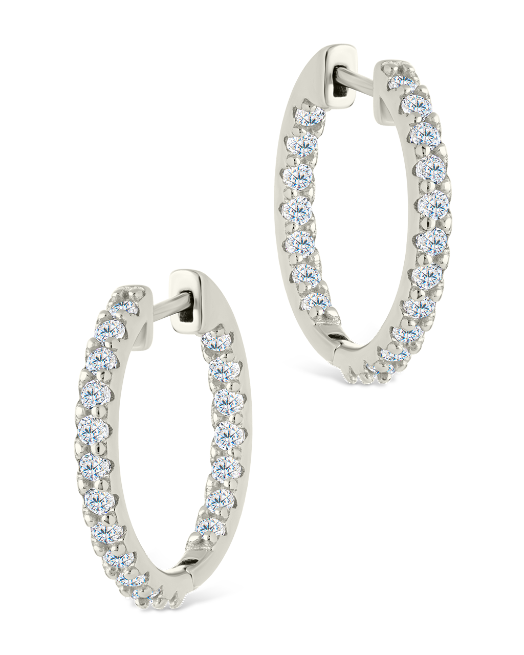 Sterling Silver Constance CZ Studded Statement Hoops