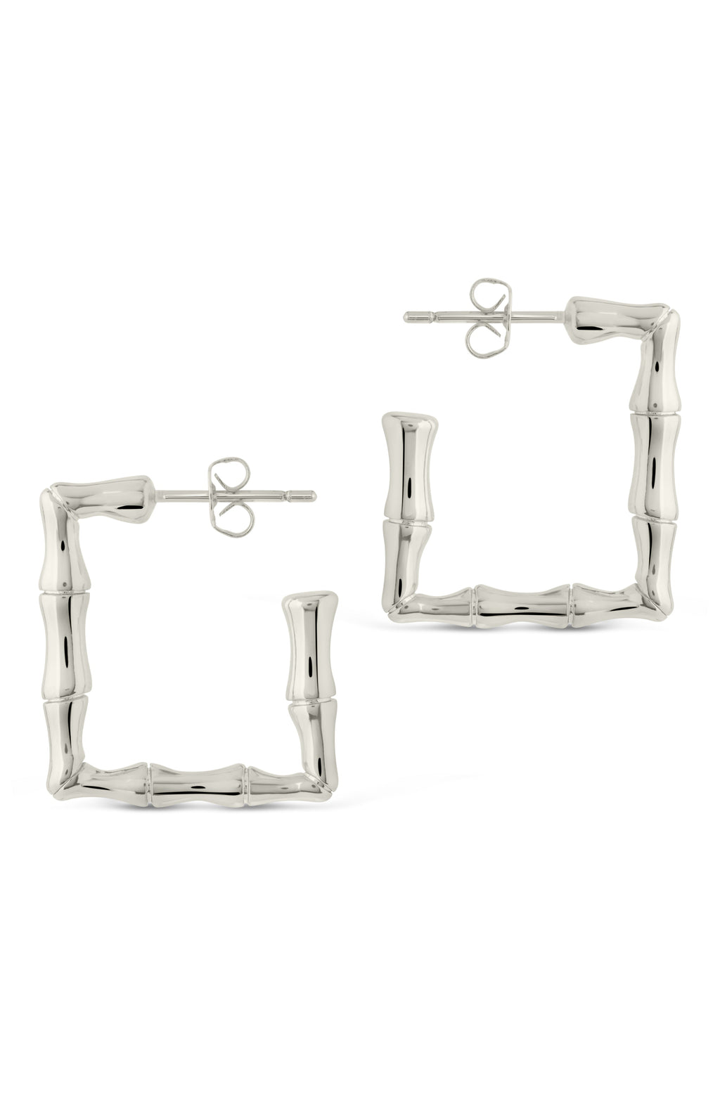 Bamboo Rectangular Hoop Earrings