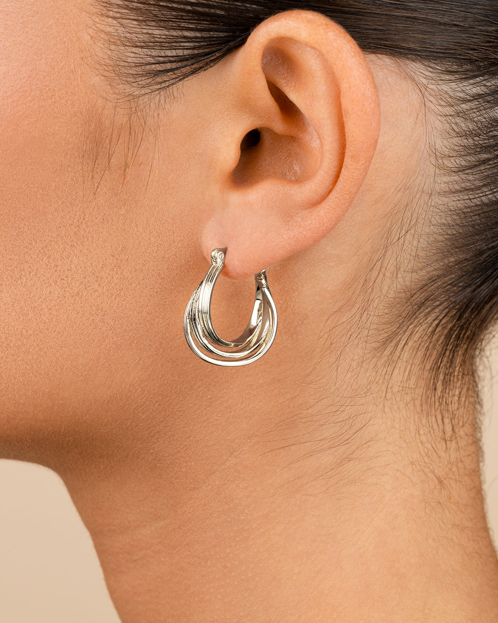 Emery Triple Row Layered Earrings