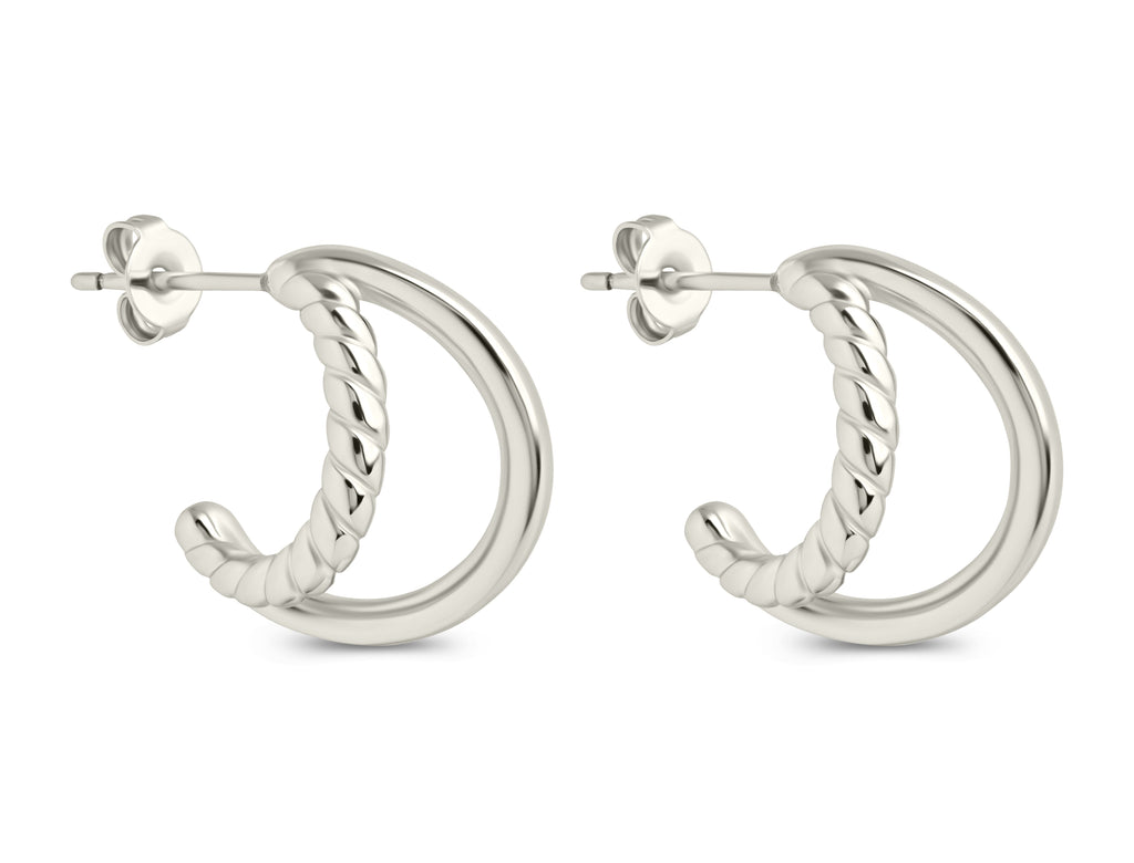 Arcadia Double Row Huggie Hoop Earrings