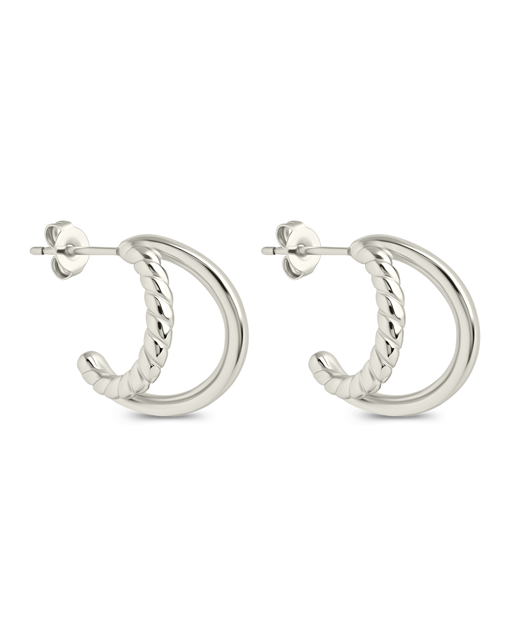 Arcadia Double Row Huggie Hoop Earrings