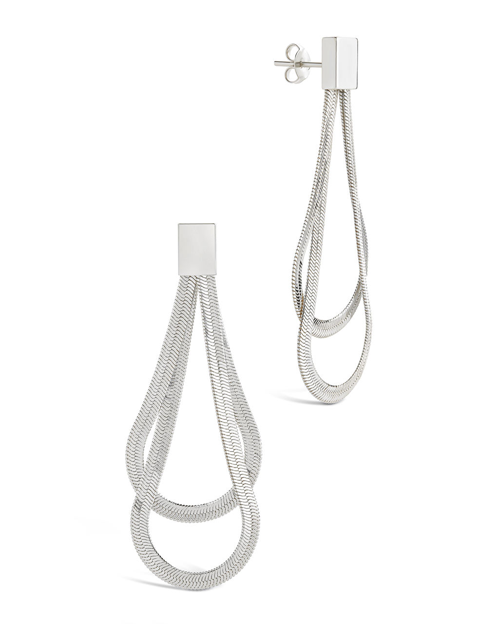 Misty Looped Herringbone Drop Studs