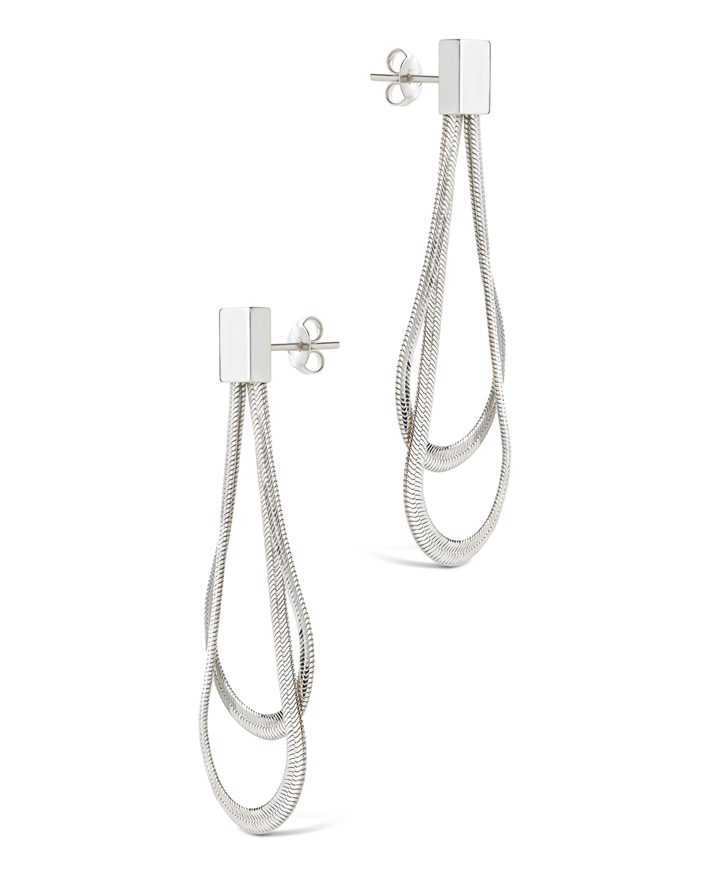 Misty Looped Herringbone Drop Studs