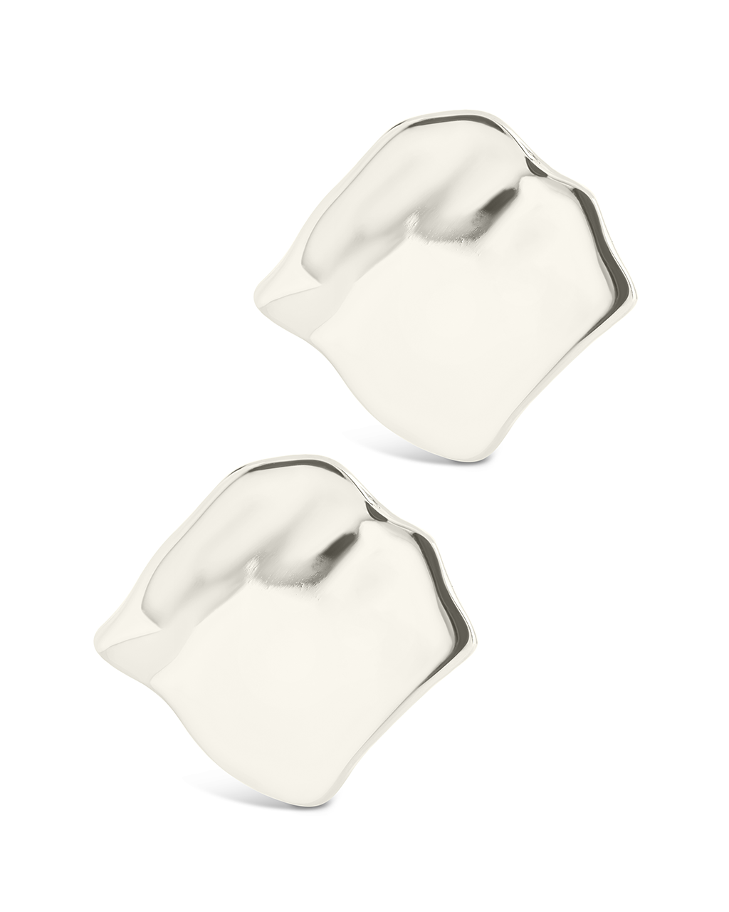 Sterling Silver Vivien Molten Square Statement Studs