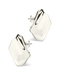 Sterling Silver Vivien Molten Square Statement Studs