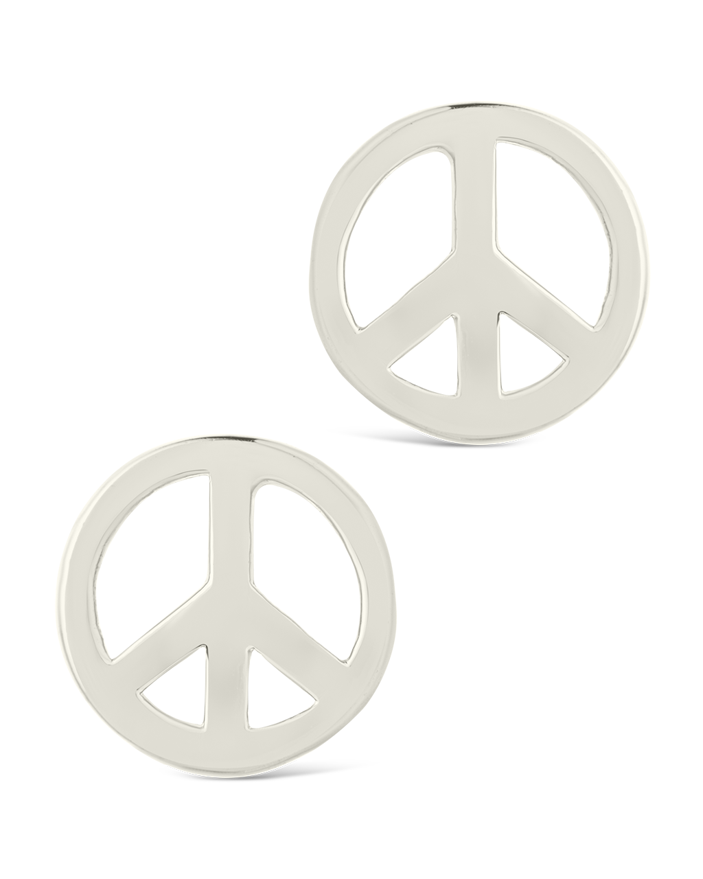 Sterling Silver Peace Sign Studs