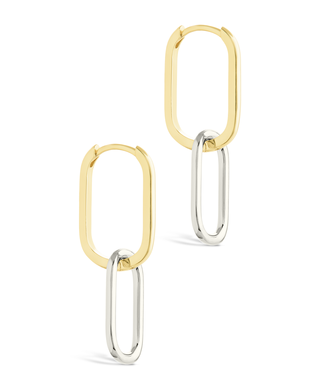 Sterling Silver Raleigh Link Drop Hoops