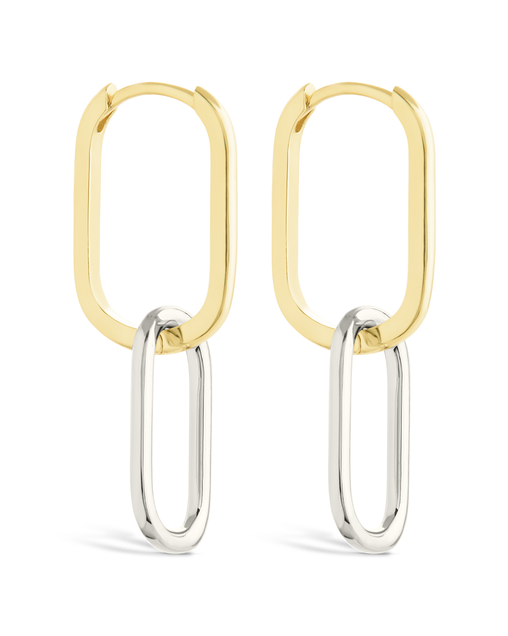 Sterling Silver Raleigh Link Drop Hoops