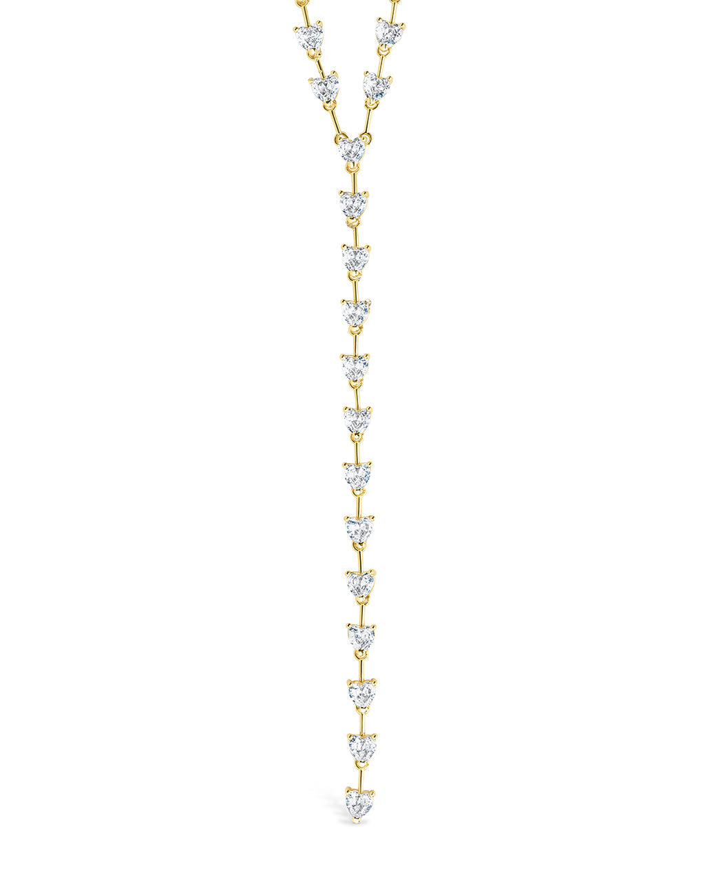 Tasha CZ Stationed Heart Lariat Necklace