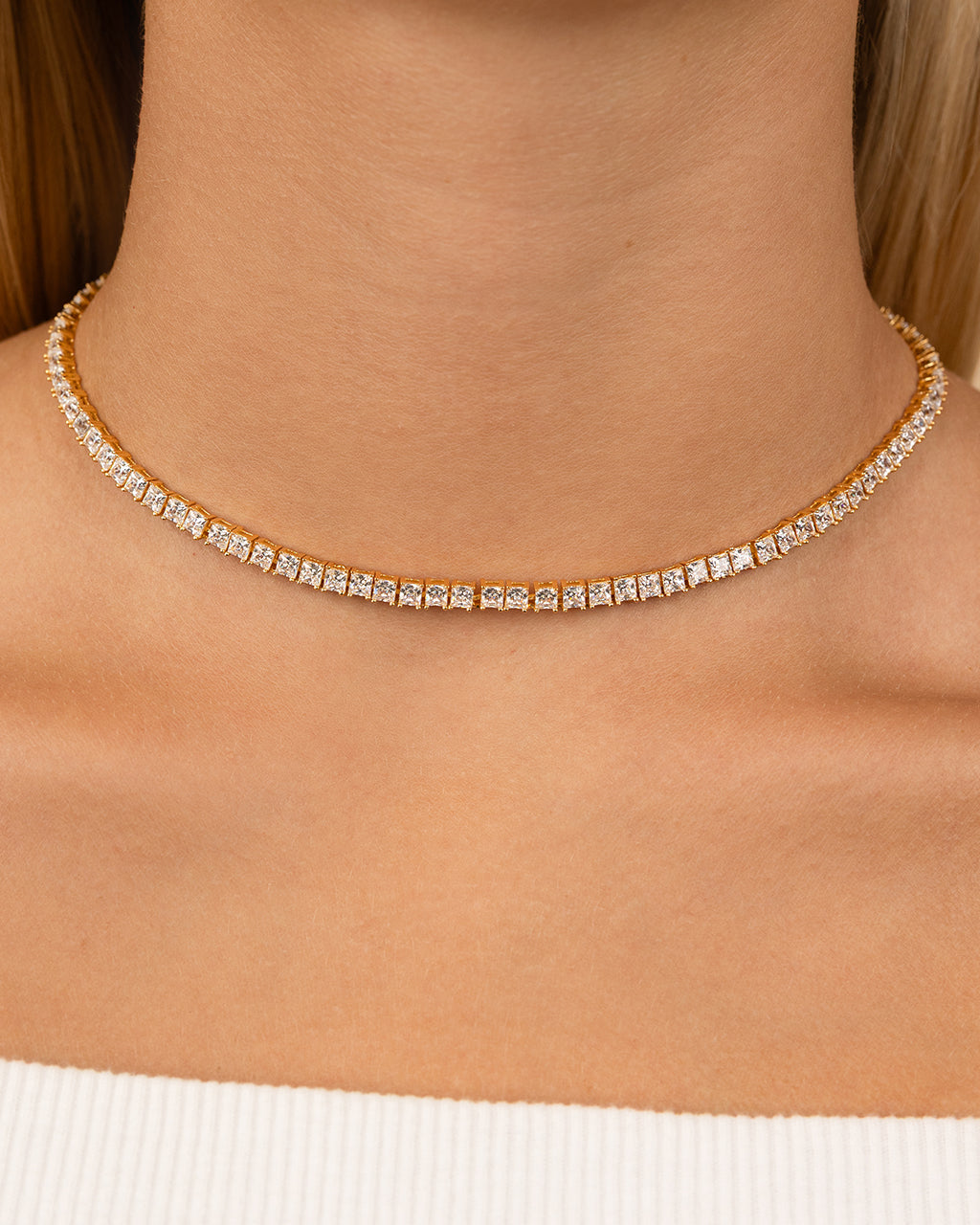 Brette Adjustable CZ Tennis Necklace