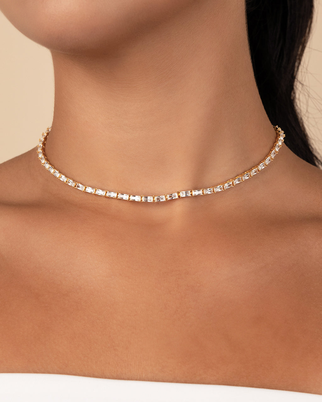 Blanche Adjustable CZ Tennis Necklace