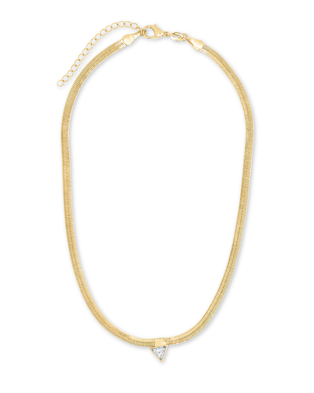 Ruth CZ Pendant Herringbone Necklace