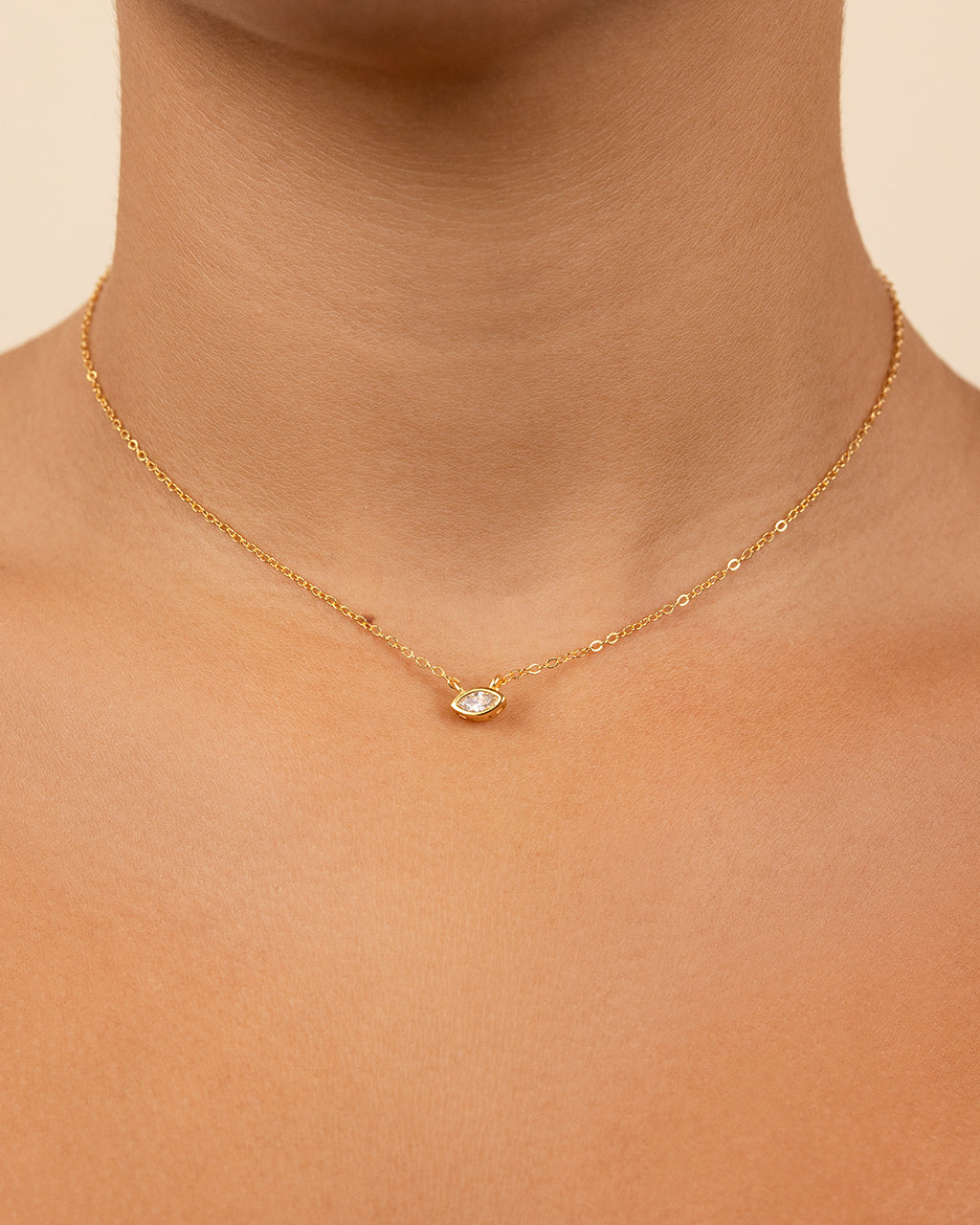 Sterling Silver Marquise Bezel Set Pendant