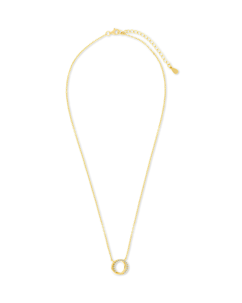 Sterling Silver CZ Interlocking Circle Pendant