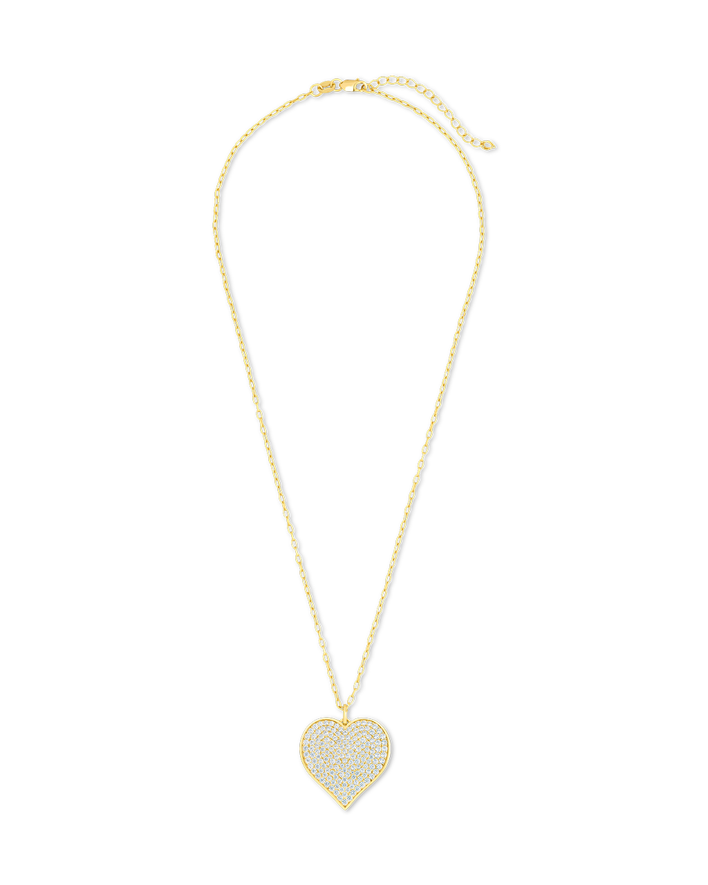 Sterling Silver CZ Statement Heart Pendant