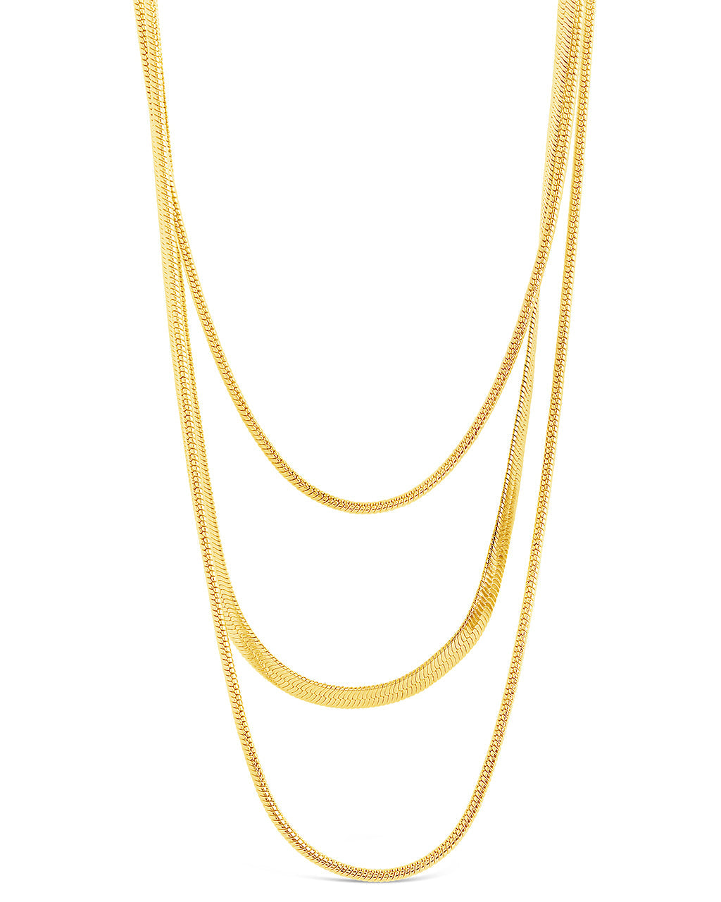 Everly Layered Herringbone Chain Necklace