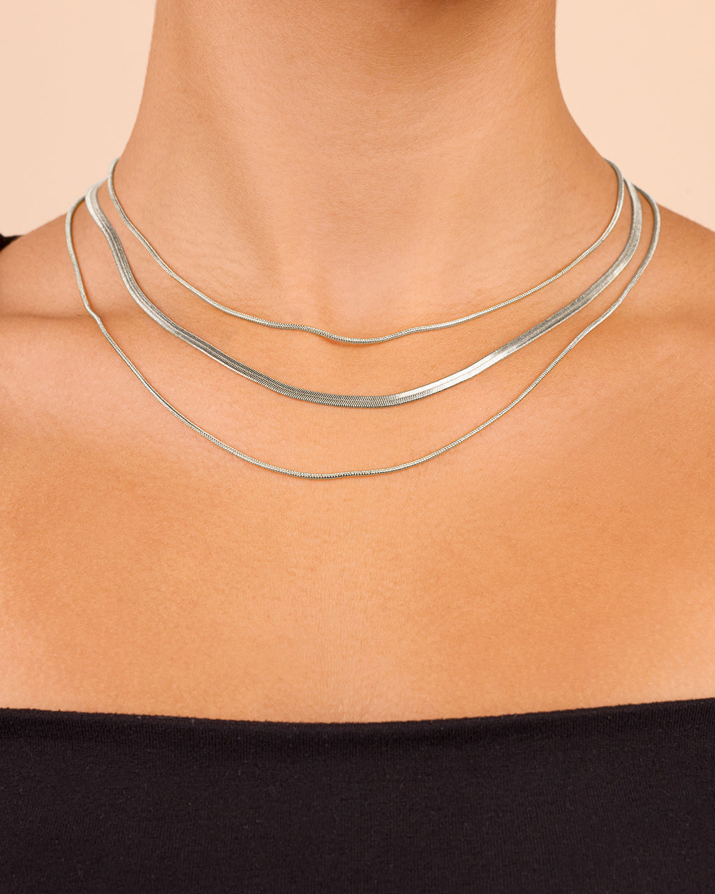 Everly Layered Herringbone Chain Necklace
