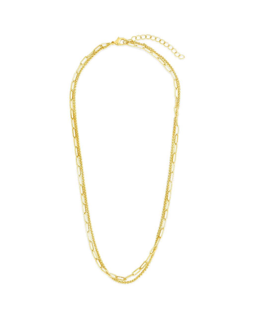 Emery Paperclip & Curb Chain Layered Necklace