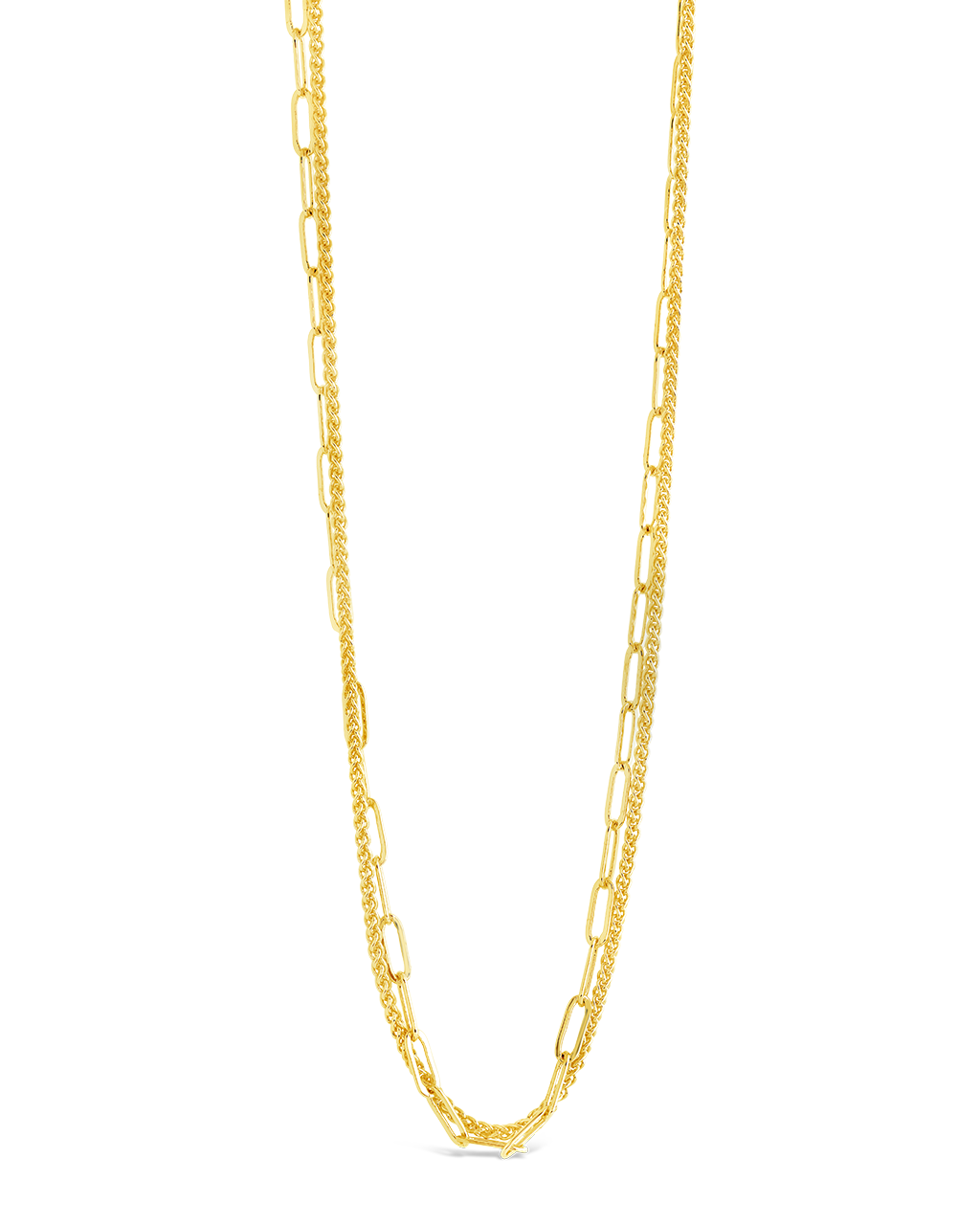 Emery Paperclip & Curb Chain Layered Necklace