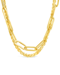 Emery Paperclip & Curb Chain Layered Necklace