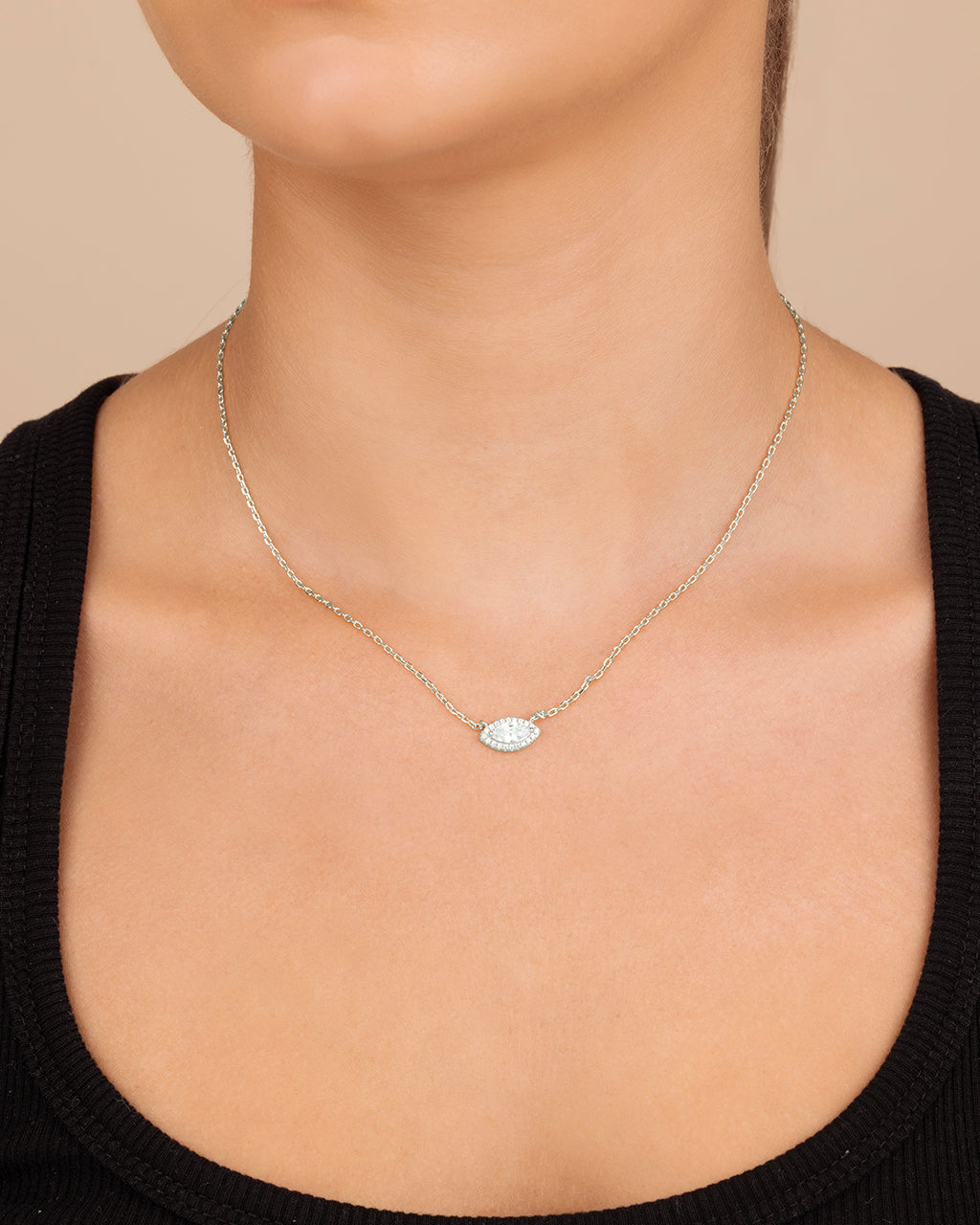 Jamie CZ Evil Eye Pendant Necklace