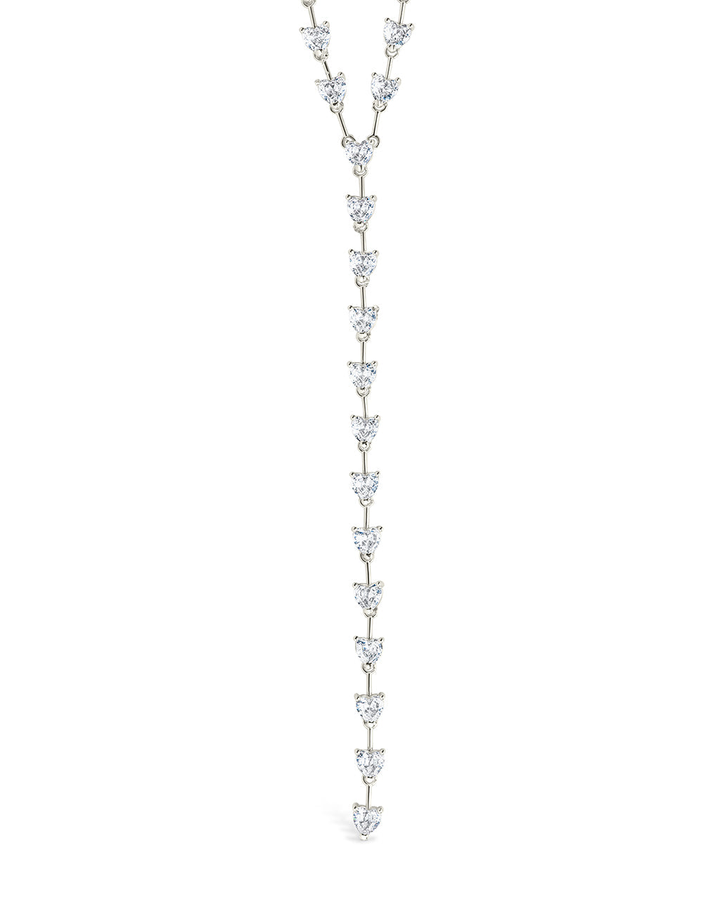 Tasha CZ Stationed Heart Lariat Necklace