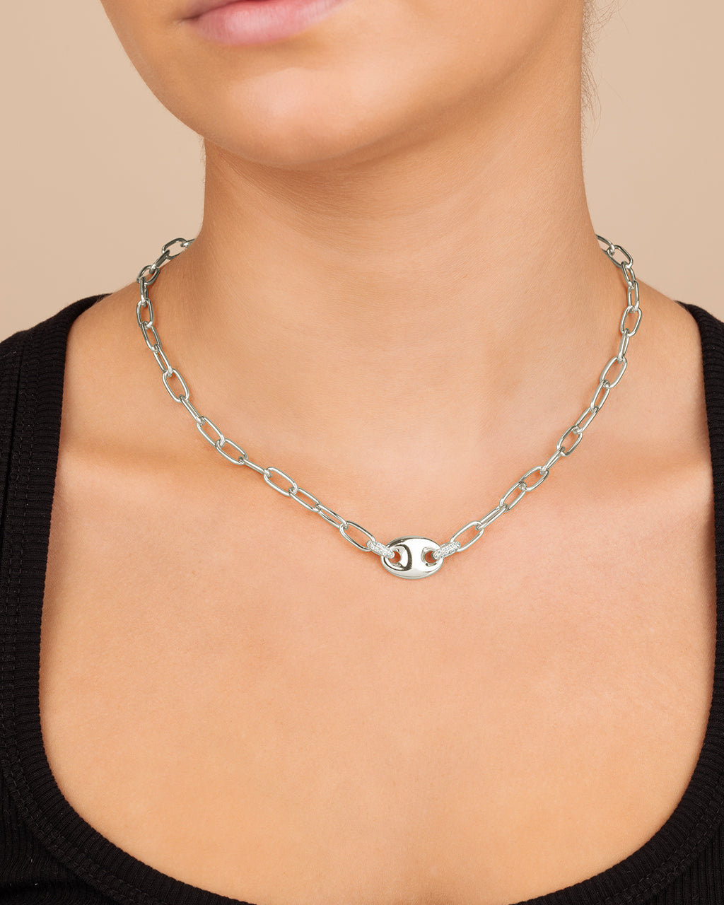 Bliss CZ Anchor Chain Necklace