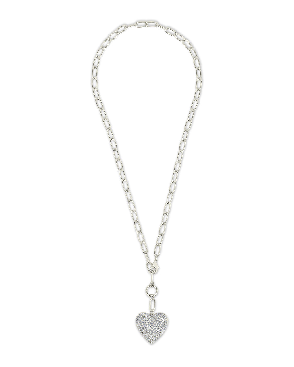 Disco Heart CZ Statement Necklace