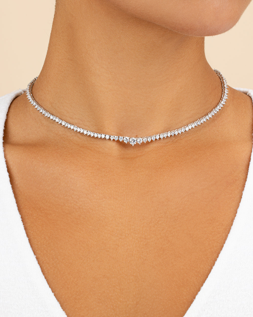 Tatum Adjustable CZ Tennis Necklace