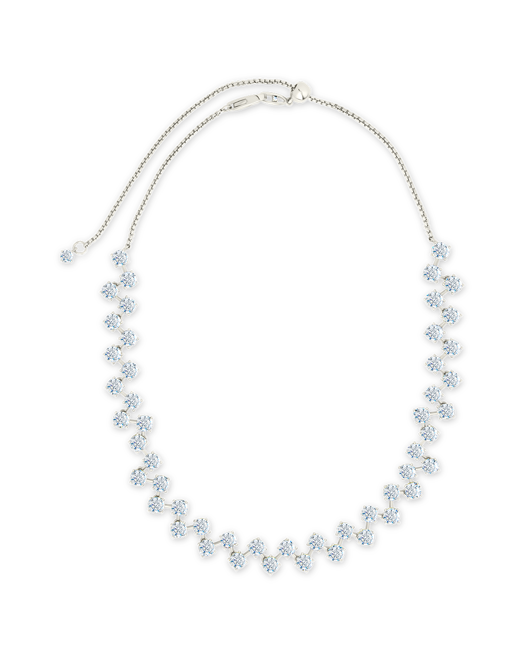 Carson Adjustable CZ Tennis Bolo Necklace