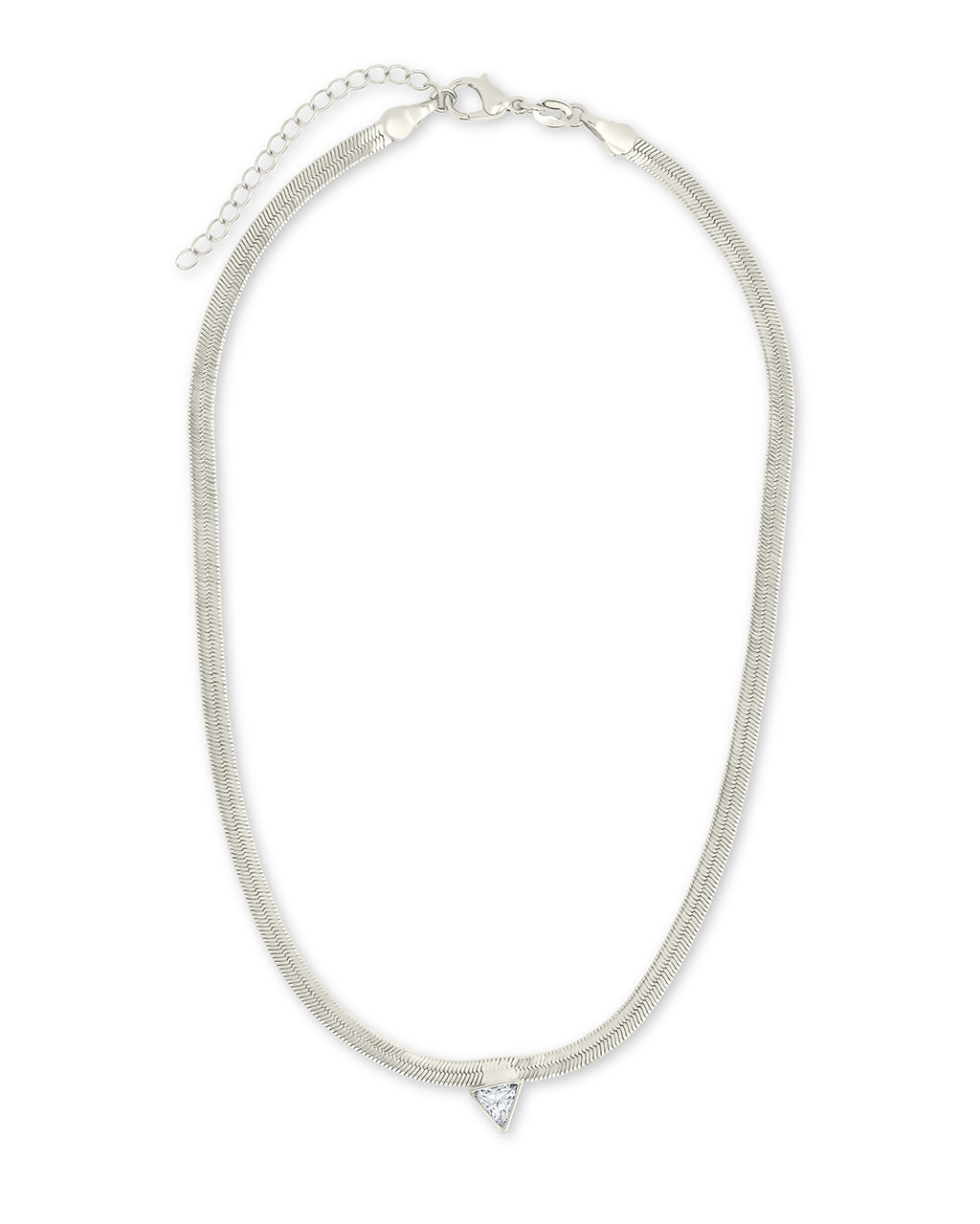 Ruth CZ Pendant Herringbone Necklace
