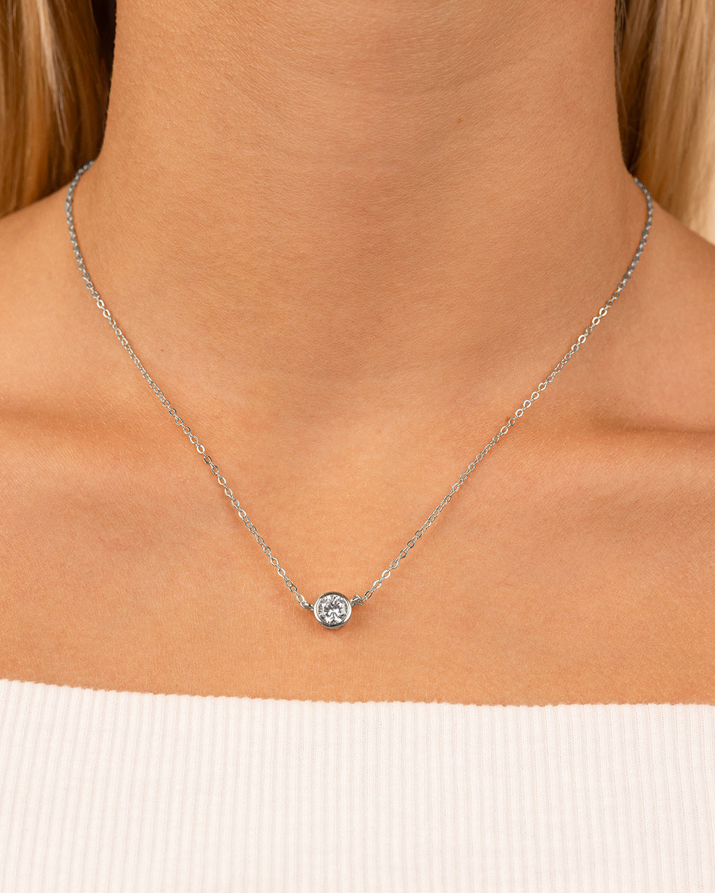 Sterling Silver Round Bezel Set Pendant