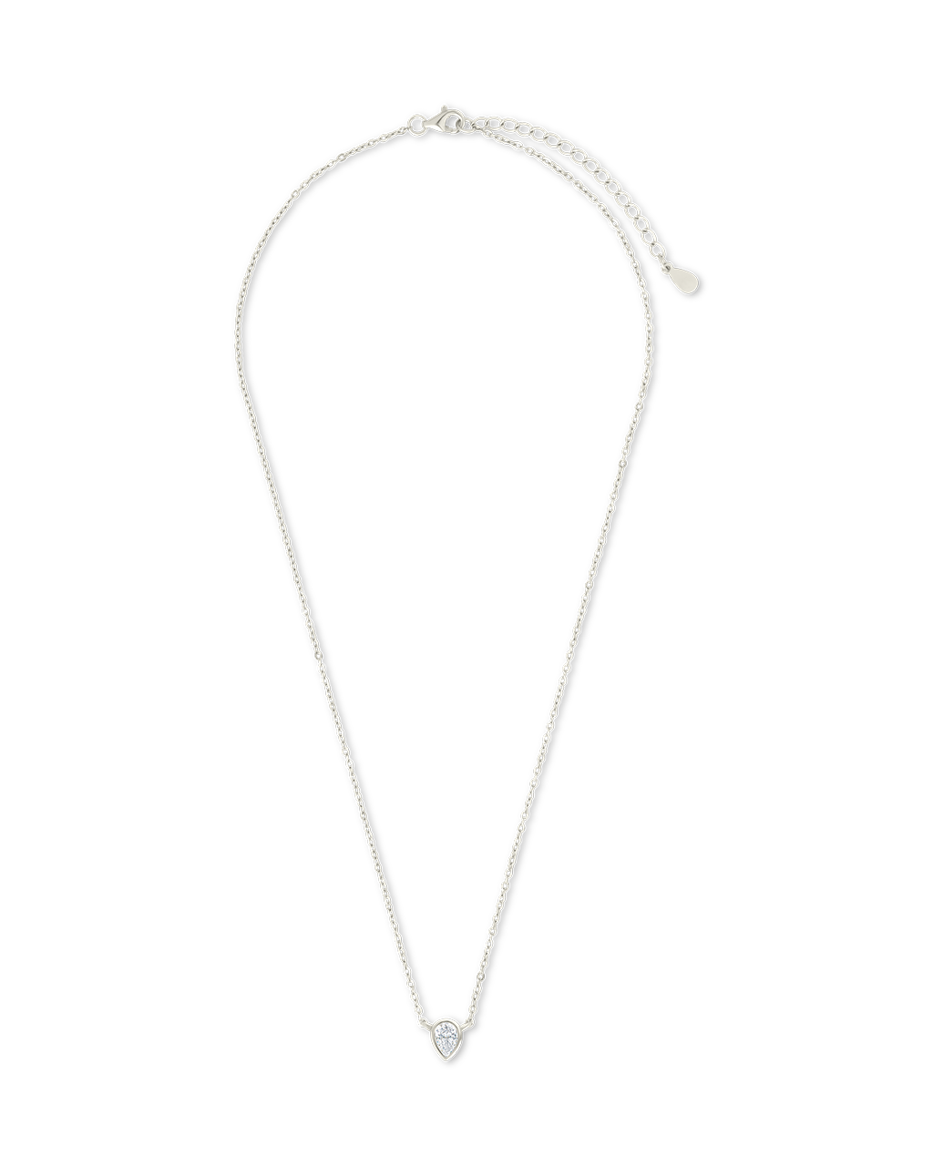 Sterling Silver Pear Bezel Set Pendant