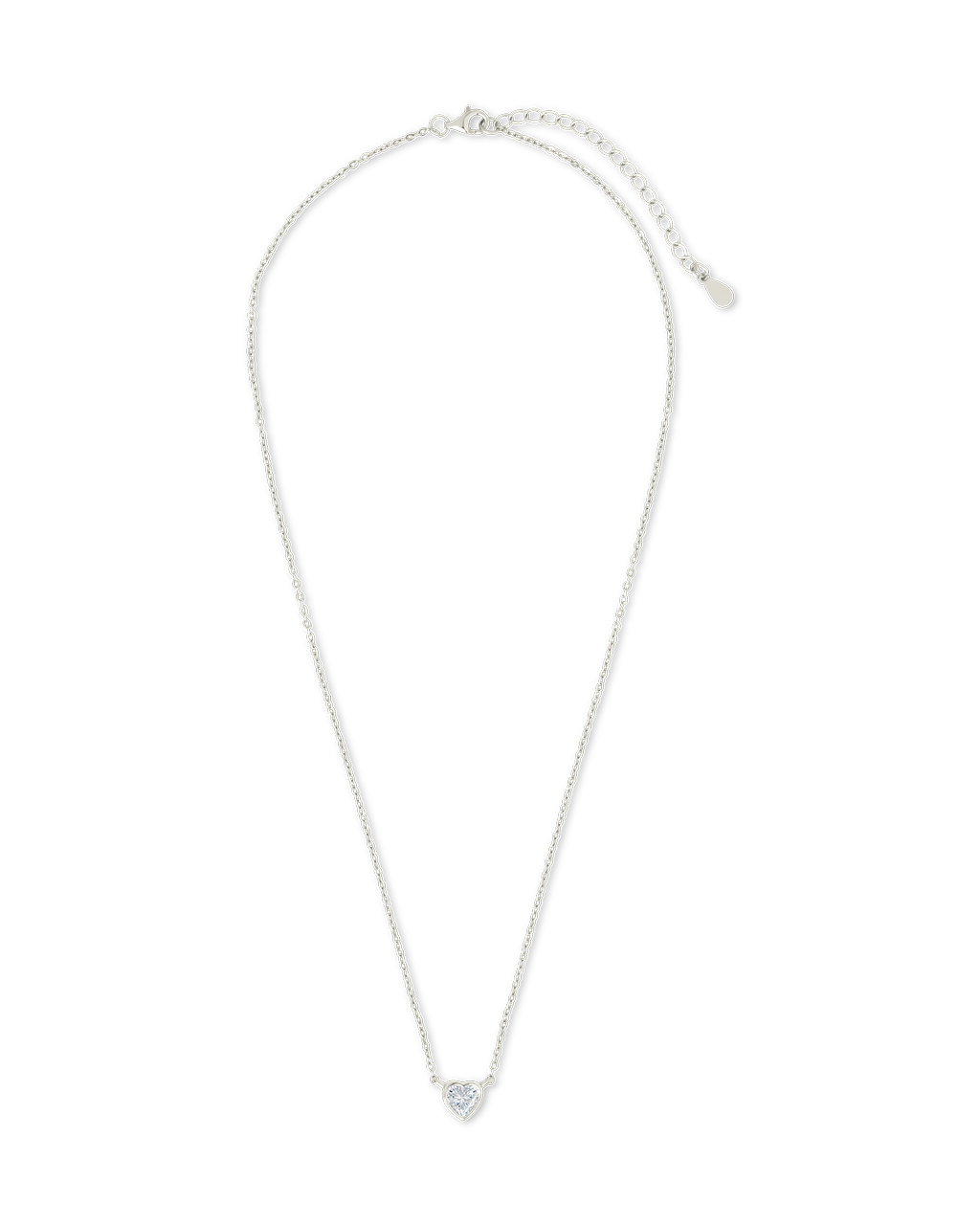 Sterling Silver Heart Bezel Set Pendant
