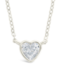 Sterling Silver Heart Bezel Set Pendant