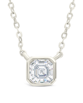 Sterling Silver Asscher Bezel Set Pendant