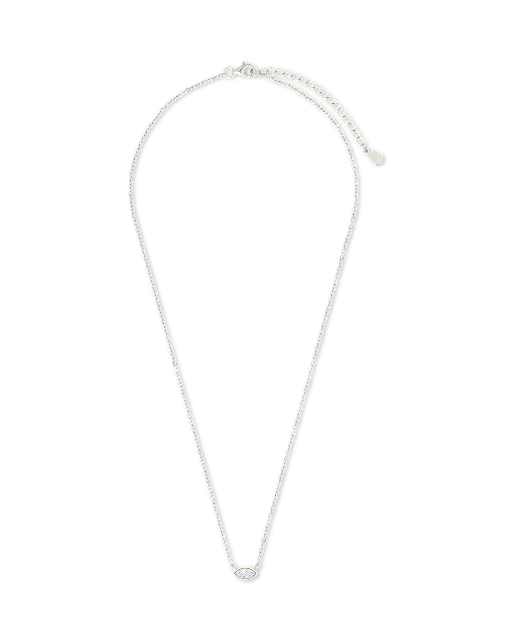 Sterling Silver Marquise Bezel Set Pendant