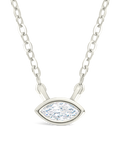 Sterling Silver Marquise Bezel Set Pendant