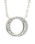 Sterling Silver CZ Interlocking Circle Pendant