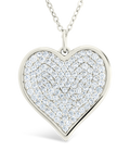 Sterling Silver CZ Statement Heart Pendant