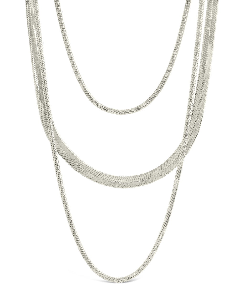 Everly Layered Herringbone Chain Necklace