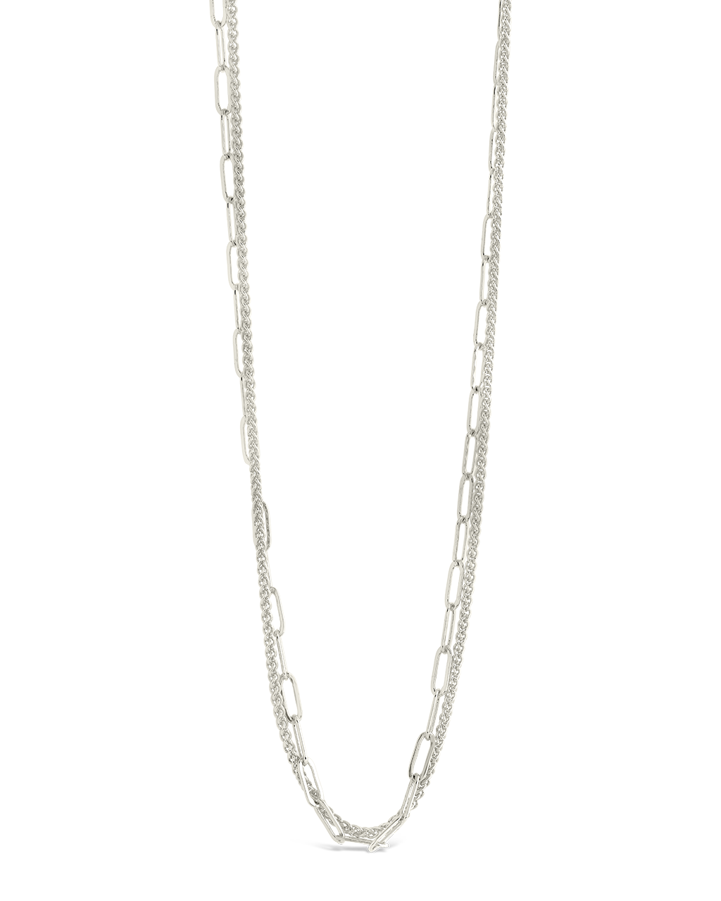 Emery Paperclip & Curb Chain Layered Necklace