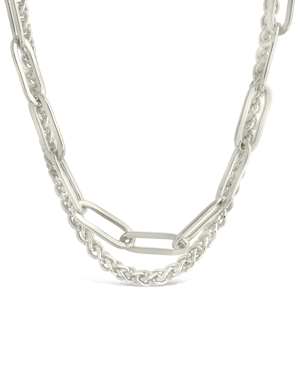 Emery Paperclip & Curb Chain Layered Necklace