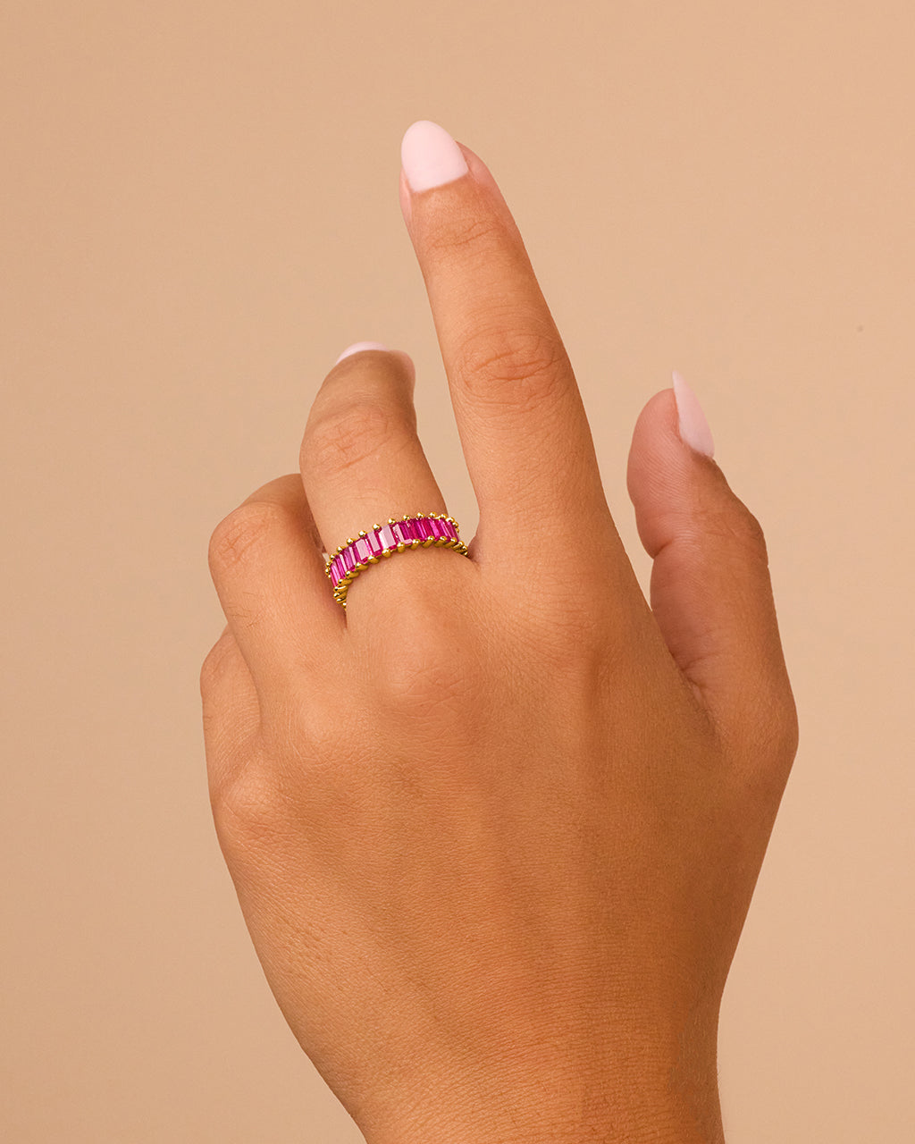 Caroline Rainbow CZ Eternity Band Ring