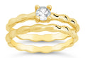 Nicola Molten CZ Band Ring Set
