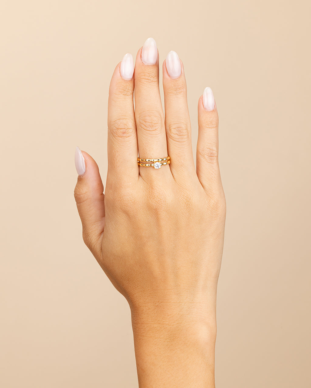 Nicola Molten CZ Band Ring Set