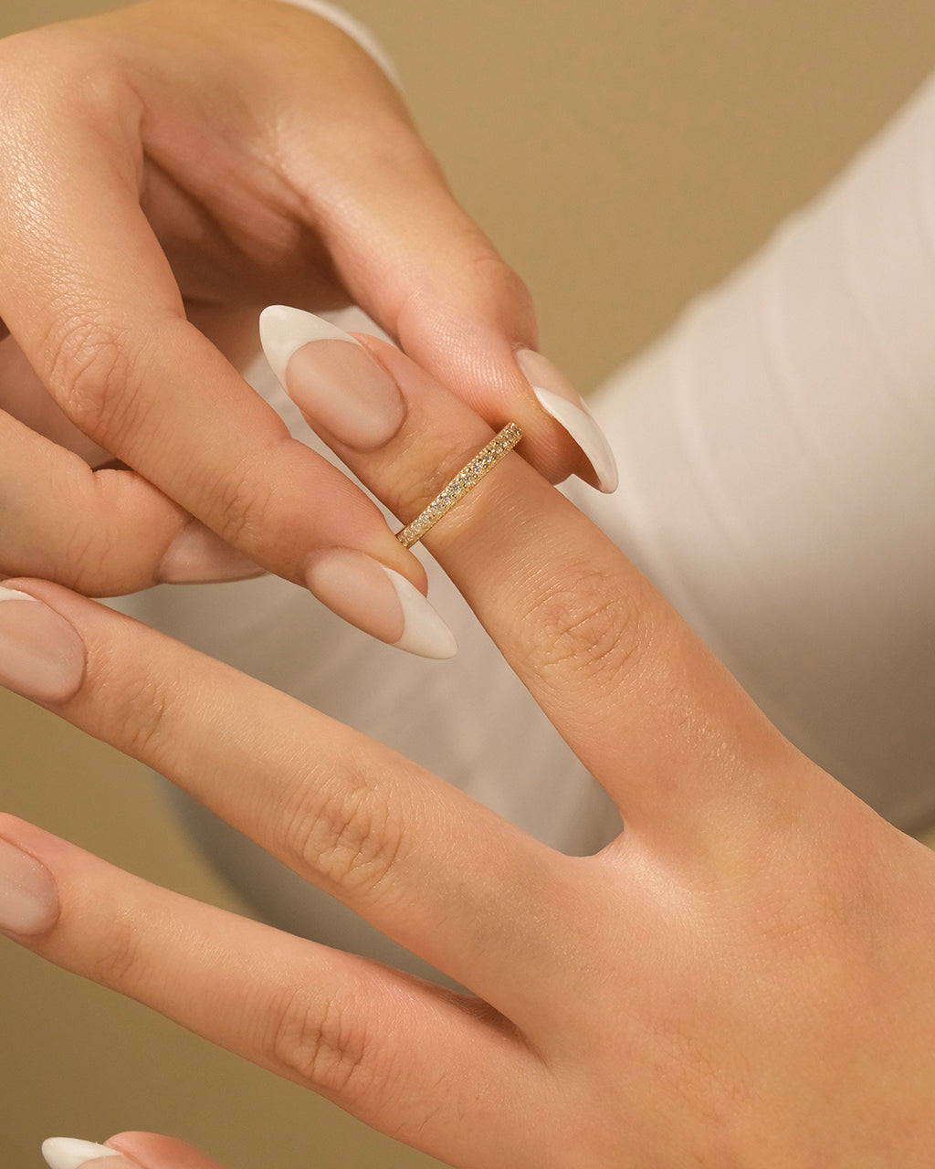 Sterling Silver Thin CZ Band Ring